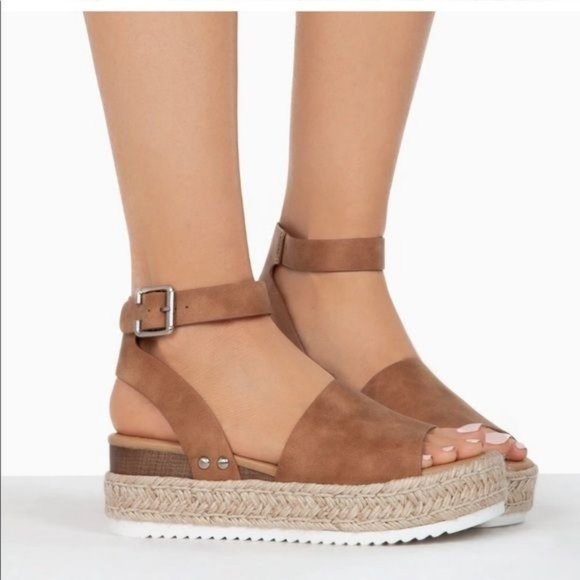 !! NEW !! Platform Espadrille Sandals in Camel - Picture 6 of 8